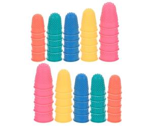 LALAFINA 50pcs Rubber Finger Protectors Non-Slip Silicone Finger Caps for Cutting and Peeling Tasks Sturdy Guards to Protect from Cutting and Enhance Grip Random Color