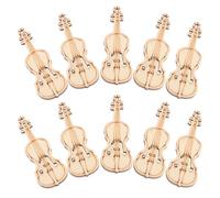 LALAFINA 50pcs Wooden Blank Graffiti Charm DIY Wooden Pendant Violin Shaped Lightweight Double-Sided Graffiti Khaki Color Suitable for Hand-Painted Activity