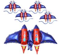 LALAFINA 5pcs Aluminium Film Balloons in Rocket Wing Shape, Light Weight and Comfortable to Wear, for Photo Prop and Stage Decorations at Parties