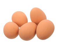 LALAFINA 5pcs Bouncy Egg Dog Made of Sturdy Rubber for Interactive Catching and Chewing, Beige Egg Shaped Balls for Puppy and Small Dogs Indoor and Outdoor Play