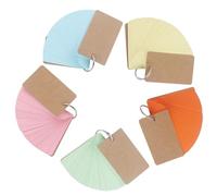 LALAFINA 5pcs Portable Flash Cards with Binder Rings, Assorted Color Blank Note Pads for Studying and Office Use, Pre-hole Punched Index Cards for Learning and Memory