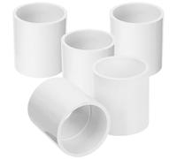 LALAFINA 5pcs PVC Pipe Fitting 50mm Straight 2 Way Connector High Impact Strength and Acid-Base Resistance for Gardening and Underground Sprinkler Systems