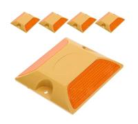 LALAFINA 5pcs Reflective Pavement Ground Markers Raised Plastic Road Studs for Driveway Safety Speed Reduction Traffic Management