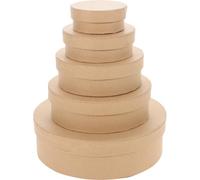 LALAFINA 5pcs round Kraft Cardboard Gift Boxes with Smooth Exterior, Lightweight and Meets Mailing Specifications, for Small Cups and Candies, for Gifting and Party Decor