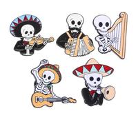 LALAFINA 5pcs Skull Brooch Pins for Women Compact Alloy Lapel Pins Decorative Collar Brooches Portable Badge Set for Party Accessories
