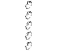 LALAFINA 5pcs Vintage Gothic Adjustable Skull Rings Open Irregular Band Finger Rings in Antique Silver Tone Fashionable Halloween Accessories for Women