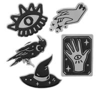 LALAFINA 5pcs Women Brooch Pins Set with Unique Shaped Alloy Designs Including Hat, Bird, Star, Eye, and Rectangle Shapes, Fashionable and Delicate Decoration for Clothes and Scarves