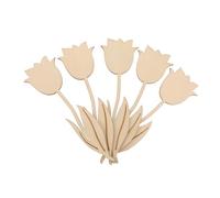 LALAFINA 5pcs Wooden Flower Cutouts for DIY Crafts Blank Wood Slices for Painting and Graffiti Creative Craft Supplies Versatile Home Decor and Handmade Gift Ideas