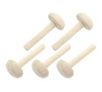 LALAFINA 5pcs Wooden Mushroom Roller Art Craft Printmaking Tool Easy to Use Easy to Hold Simple and Generous Style Khaki Colour for DIY Crafting and Printing