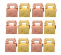 LALAFINA 60pcs Wedding Candy Boxes with Handles Paper Favor Boxes for Party Favors and Small Rose Gold Gold for Sweets Snacks Desserts Cookies Donuts