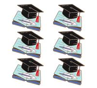 LALAFINA 6pcs Alloy Doctoral Cap Brooch Set Featuring Small Hat Brooches and Graduate Cap Charm Pins, Graduation Memorial Gift for Graduation Season as Fashionable Party Favour Accessories