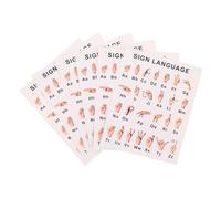 LALAFINA 6pcs Asl Gesture Language Posters for Classroom Sign Language Alphabet Charts for Beginners Educational Preschool Communication with Words