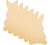 LALAFINA 6pcs Bunny Wooden Cutouts Easter Decor DIY Wood Slices Beige Wood Material Educational Tool for Making Decorations and Home Decoration