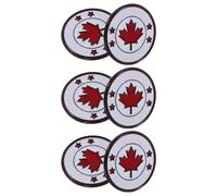 LALAFINA 6pcs Canada Flag Brooch, National Flag Brooch, round Red Zinc Alloy Pin for Clothes, Smooth Surface, Safe to Use, for Friends and Wife, Travel Souvenir