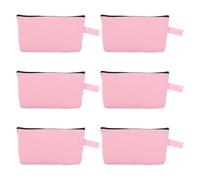LALAFINA 6pcs Canvas Makeup Bags Zipper Pouch Set for Travel and Storage, Versatile Blank Cosmetic Bags with Sturdy Material, Suitable for Makeup Artists and Students