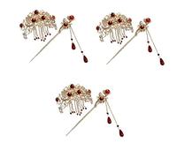 LALAFINA 6pcs Chinese Hair Forks Clip and Tassel Design Vintage Hair for Kimono Accessories Elegant Updo Sticks for Women Attractive Decor
