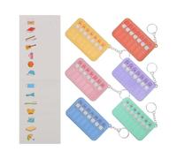 LALAFINA 6pcs Habit Tracker Keychain with Stickers, Abs Material Visual Progress Tracking, Everyday Carry Checklist for Daily Planner Board and Travel Use