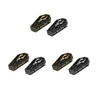 LALAFINA 6pcs Halloween Brooch Dark Skull Cross Coffin Badge Oil Drip Design Gothic Lapel Pins for Women Men Costume Accessories Random Color