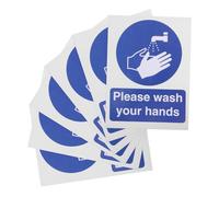 LALAFINA 6pcs Hand Washing Stickers Bathroom Warning Sticker Employees Wash Hands Poster Restaurant Signs for Toilet Wall Decor