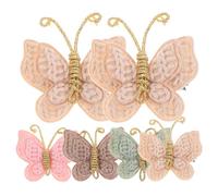 LALAFINA 6pcs Mini Butterfly Hair Clips, Wool Material Iron Clip, Comfortable and Playful Design, for Daily Hairstyles and Hairstyle