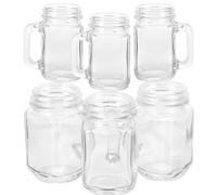 LALAFINA 6pcs Mini Mason Cocktail Shot Glasses 45ml Small Glass Cups for Wine Beer Beverage Serving, Creative Drinkware Set for Home Bar and Parties