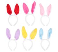 LALAFINA 6pcs Plush Bunny Ears Headband Set with Smooth Surface and Not Easy to Fall off Features, Lovely Rabbit Ear Hair Hoops for Carnival and Masquerade Party Accessories