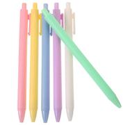 LALAFINA 6pcs Press Type Gel Pens for School and Office, 0.5mm Fine Point, Smooth Writing with Liquid Ink Refill, Portable Assorted Colour Gel Pens for Students and Office Random Color