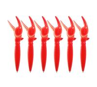 LALAFINA 6pcs Red Crab Claw Ballpoint Pens and Students, Smooth Writing Plastic Pens with Portable Convenience, Unique Creative Design for Classroom Rewards and Office School Supplies