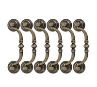 LALAFINA 6pcs Vintage Drawer Pull Handles Zinc Alloy Retro Bail Pulls with Double Hole for Wardrobe and Dresser Cabinet Hardware, for Modern Interiors with Robust Stability and Artistic