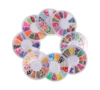 LALAFINA 8 Boxes Polymer Clay Fruit Slice DIY Patch for Nail Art and Craft Making, Sturdy Assorted Colour Polymer Clay Patches Suitable for Home Nail Art DIY and Jewellery Making