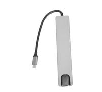 LALAFINA 8-in-1 30 Frames Per Second Support Rj45 100m Ethernet USB Hub Multiport Adapter with 4k USB 2.0 Ports, Aluminium Alloy Body, High Efficient Heat Dissipation, Portable Data Hub