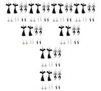 LALAFINA 80pcs Halloween Earrings for Women Assorted Color Alloy Drop Earrings with Black Bat Pumpkin Black Cat Boo Letter Designs Festive Dangle Jewelry for Party and Holiday Random Color