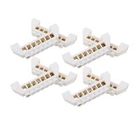 LALAFINA 8pcs Copper Grounding Bus Bar Terminal Block 7 Positions with Screw Type Wire Terminal, Sturdy Bridge Structure for Household and Industrial Electrical Systems