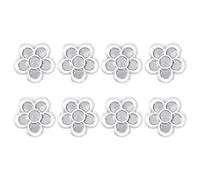 LALAFINA 8pcs Lipstick Sub Boxes Eyeshadow Cases Six-grid Plum Blossom Sub Box Lightweight Wear Resistant Aluminum Compact Lovely Flower Shape for DIY Lipstick