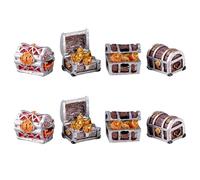 LALAFINA 8pcs Resin Aquarium Decorations Delicate Realistic Treasure Box Models for Fish Tank and Aquarium, Assorted Colour Desktop Decor for Family and Office Table