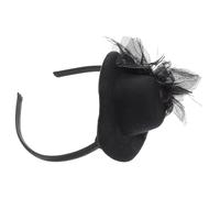 LALAFINA Accessory Vintage Lightweight Match to Hair and Women Easy Elegant French Design Charm Black Plume Headband Suitable for Daily Outings and Special Events