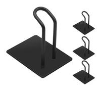 LALAFINA Adhesive Wall Hooks Burr-Free 4pcs Hooks Black Stainless Steel and Easy Installation for Keychains and Hats for Dressing Room Or Everyday Household Storage