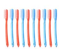 LALAFINA Adult Travel Toothbrushes 10pcs with Extra Hard Bristles Color Large Head, and Plastic Handle, Portable Manual Teeth Cleaning Brushes Color for Home Use and Travel