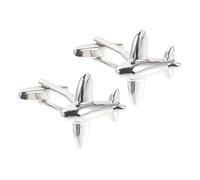 LALAFINA Airplane Cufflinks for Men Made of Sturdy Copper with Silver Finish, Classic and Contemporary Style, Decorative Sturdy Structure for Attending Parties and Daily Wearing