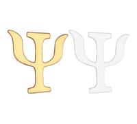 LALAFINA Alphabet Brooch Pin Metal Psychology-Inspired Lapel Badge for Women 2Pcs Creative Accessory for Clothes and Bags in Everyday and Office Settings