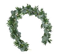 LALAFINA Artificial Eucalyptus Vine Garland with Willow Leaves, 2 Meter Green Cloth Simulation Plant for Party and Windowsill Decoration, No Watering and Easy to Clean