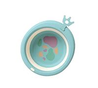 LALAFINA Baby Bath Tub Folding Silicone Baby Washbasin Cartoon Face Bathtub Portable Mini Infant Bath Basin for Home and Bathing Station