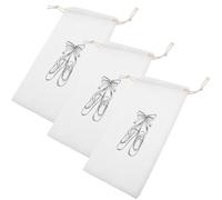 LALAFINA Ballet Dance Shoe Bags 3 Pcs Drawstring Shoe Pouches for Women Medium Size Portable for Dance Practice