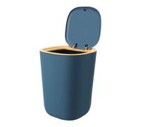 LALAFINA Blue Kitchen Trash Bin with Lid, Versatile and Reusable Pp Plastic Wastepaper Container for Home, Bedroom and Kitchen Use, Simple and Fashion Style