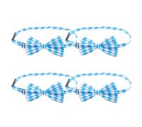 LALAFINA Bow Tie Pre-tied Blue and White Checkered 4pcs Adjustable Polyester Neckwear with Comfortable Wear and Form Retention for Men for Oktoberfest Costume Parties and Formal