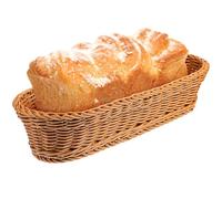 LALAFINA Bread Basket Woven Oval Imitation Rattan 34.5 X 14 X 8 CM PP Material for Kitchen Fruit and Snack Serving at Home or Farmhouse