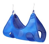 LALAFINA Breathable Blue Cat Bed Hammock Made of Polyester with Built-in Four Holes, Easy to Suspend Suspended Pet Bed for Pruning Nails and Beauty Grooming Assistance
