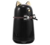 LALAFINA Cat Memorial Urns Ceramic Pet Urn for Ashes Black Cat Shaped Keepsake Box with Bow Elegant Design Secure Closure Long Time Preservation for Pet's Favorite Park Random Color