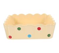 LALAFINA Ceramic Hamster Food Bowl with Smooth Surface and Easy to Store Design, Beige Small Animal Feeding Dish Suitable for Rabbits and Bunnies, Anti-tip Slow Feeding Pet Bowl