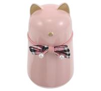 LALAFINA Ceramic Keepsake Urn Cat Shaped Pink Small Pet Cremation Urns Bow Portable Safe Storage Elegant Design for Home Display Animal's Ashes Random Color